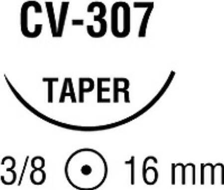 Covidien  88863229-41 Nonabsorbable Suture with Needle Ti-Cron Polyester CV-307 3/8 Circle Taper Point Needle Size 3 - 0 Braided