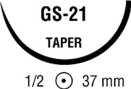 Covidien  88863260-72 Nonabsorbable Suture with Needle Ti-Cron Polyester GS -21 1/2 Circle Taper Point Needle Size 1 Braided