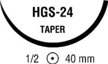 Covidien  88863376-81 Nonabsorbable Suture with Needle Ti-Cron Polyester HGS-24 1/2 Circle Taper Point Needle Size 2 Braided