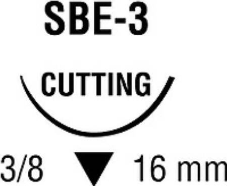 Covidien  8886440123 Nonabsorbable Suture with Needle Novafil Polybutester SBE-3 3/8 Circle Reverse Cutting Needle Size 5 - 0 Monofilament