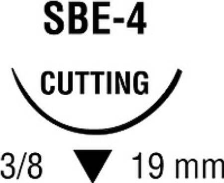 Covidien  8886440233 Nonabsorbable Suture with Needle Novafil Polybutester SBE-4 3/8 Circle Reverse Cutting Needle Size 4 - 0 Monofilament