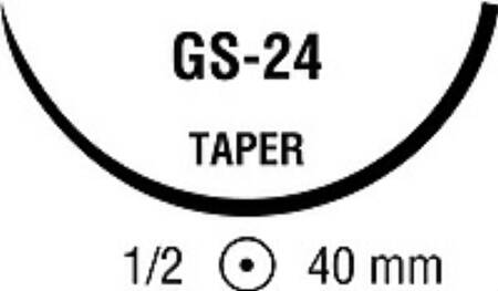 Covidien  8886628771 Absorbable Suture with Needle Maxon Polyglyconate GS -24 1/2 Circle Taper Point Needle Size 1 Monofilament