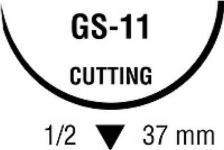 Covidien  CL-815 Absorbable Suture with Needle Polysorb Polyester GS -11 1/2 Circle Reverse Cutting Needle Size 3 - 0 Braided