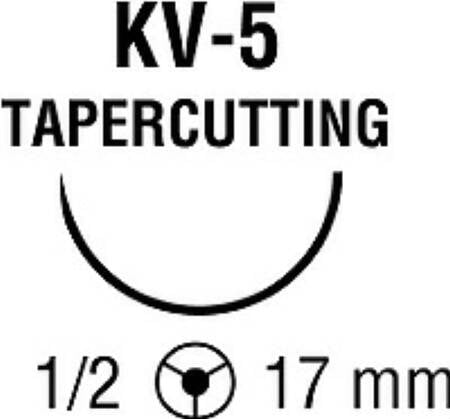 Covidien  VP-934-X Nonabsorbable Suture with Needle Surgipro II Polypropylene KV-5 1/2 Circle Taper Cutting Needle Size 5 - 0 Monofilament