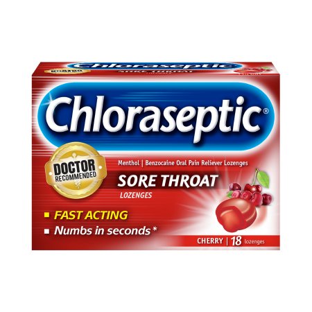 Procter & Gamble  37811201106 Sore Throat Relief Chloraseptic 1.4% Strength Lozenge 18 per Box