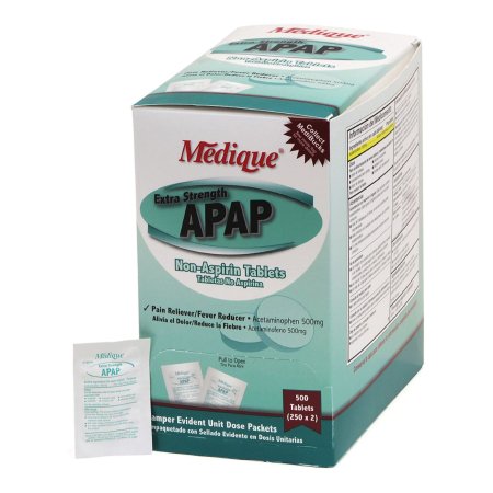 Medique Products  17513 Pain Relief APAP 500 mg Strength Acetaminophen Tablet 250 per Box