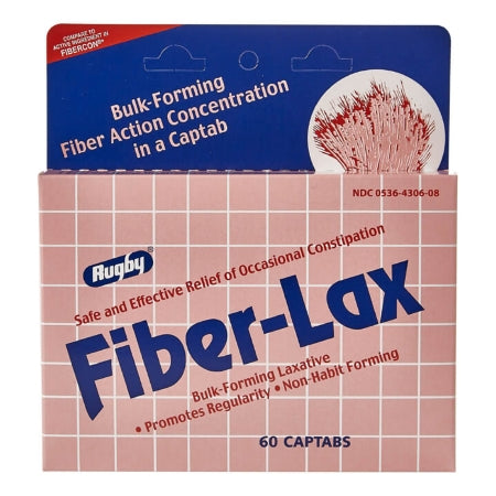 Major Pharmaceuticals  00536430608 Laxative Fiber-Lax Tablet 60 per Bottle 500 mg Strength Calcium Polycarbophil