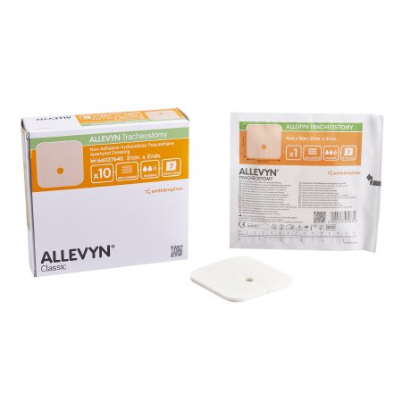 Smith & Nephew  66027640 Foam Dressing Allevyn Tracheostomy 3-1/2 X 3-1/2 Inch Without Border Without Film Backing Nonadhesive Fenestrated Square Sterile