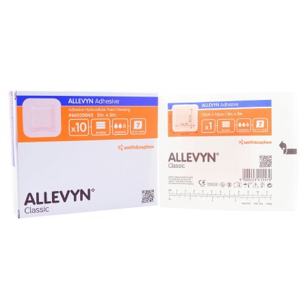 Smith & Nephew  66020043 Foam Dressing Allevyn Adhesive 3 X 3 Inch With Border Film Backing Adhesive Square Sterile