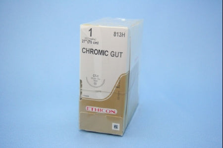 J & J Healthcare Systems  813H Absorbable Suture with Needle Chromic Gut CT-1 1/2 Circle Taper Point Needle Size 1