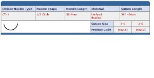 J & J Healthcare Systems  VR944 Absorbable Suture with Needle Coated Vicryl Rapide Polyglactin 910 CT-1 1/2 Circle Taper Point Needle Size 3 - 0 Braided