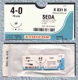 J & J Healthcare Systems  K831H Nonabsorbable Suture with Needle Perma-Hand Silk SH 1/2 Circle Taper Point Needle Size 4 - 0 Braided