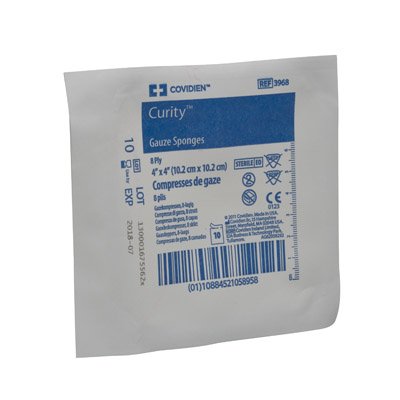 Cardinal  3968-- Gauze Sponge Curity 4 X 4 Inch 10 per Pouch Sterile 8-Ply Square