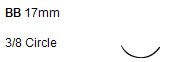 J & J Healthcare Systems  K882H Nonabsorbable Suture with Needle Perma-Hand Silk BB 3/8 Circle Taper Point Needle Size 3 - 0 Braided