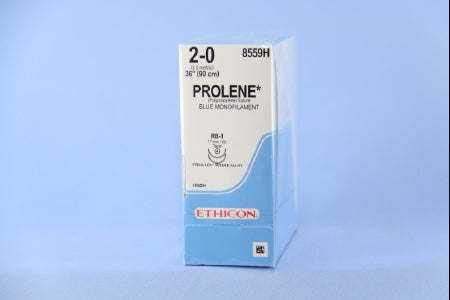 J & J Healthcare Systems  8559H Nonabsorbable Suture with Needle Prolene Polypropylene RB-1 1/2 Circle Taper Point Needle Size 2 - 0 Monofilament