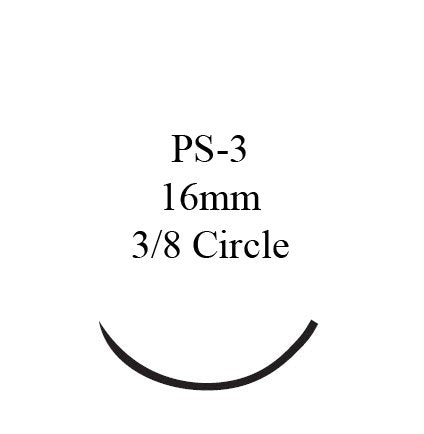 J & J Healthcare Systems  1665G Nonabsorbable Suture with Needle Ethilon Nylon PS-3 3/8 Circle Reverse Cutting Needle Size 6 - 0 Monofilament