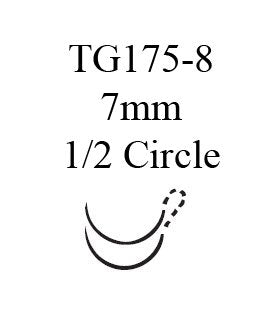 J & J Healthcare Systems  1716G Nonabsorbable Suture with Needle Ethilon Nylon TG175-8 1/2 Circle Spatula Needle Size 8 - 0 Monofilament