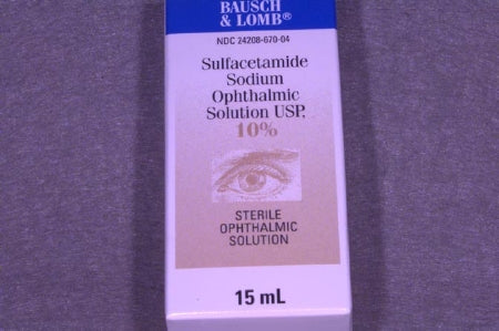 Bausch & Lomb  24208067004 Sulfacetamide Sodium 10% Drops Bottle 15 mL