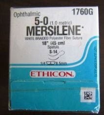 J & J Healthcare Systems  1760G Nonabsorbable Suture with Needle Mersilene Polyester S-14 1/4 Circle Spatula Needle Size 5 - 0 Braided