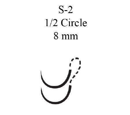 J & J Healthcare Systems  1779G Nonabsorbable Suture with Needle Mersilene Polyester S-2 1/2 Circle Spatula Needle Size 4 - 0 Braided