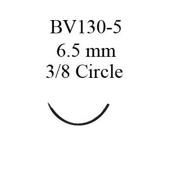 J & J Healthcare Systems  2808G Nonabsorbable Suture with Needle Ethilon Nylon BV130-5 3/8 Circle Taper Point Needle Size 8 - 0 Monofilament