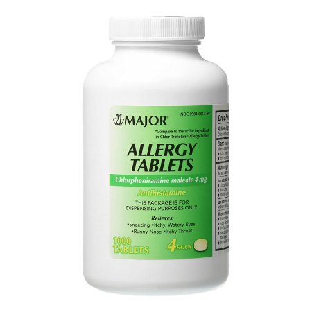 Major Pharmaceuticals  00904001280 Allergy Relief Major 4 mg Strength Tablet 1,000 per Bottle