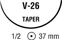 Covidien  GL-128 Absorbable Suture with Needle Polysorb Polyester V-26 1/2 Circle Taper Point Needle Size 0 Braided