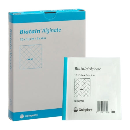 Coloplast  3710 Alginate Dressing Biatain 4 X 4 Inch Square