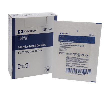 Cardinal  7540- Adhesive Dressing Telfa 4 X 5 Inch Nonwoven Rectangle White Sterile