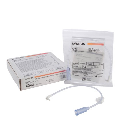 Avanos Medical Sales LLC 0124-12 Bolus Enteral Feeding Extension Tube Set MIC-Key 12 Inch, With Cath Tip, SECUR-LOK Right-Angle Connector and Clamp