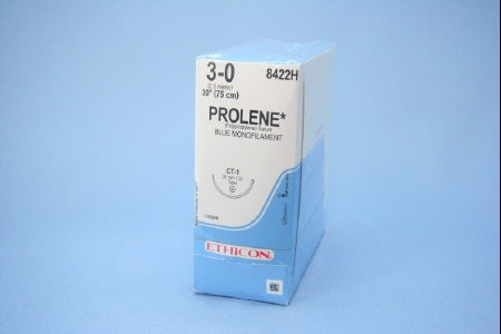 J & J Healthcare Systems  8422H Nonabsorbable Suture with Needle Prolene Polypropylene CT-1 1/2 Circle Taper Point Needle Size 3 - 0 Monofilament