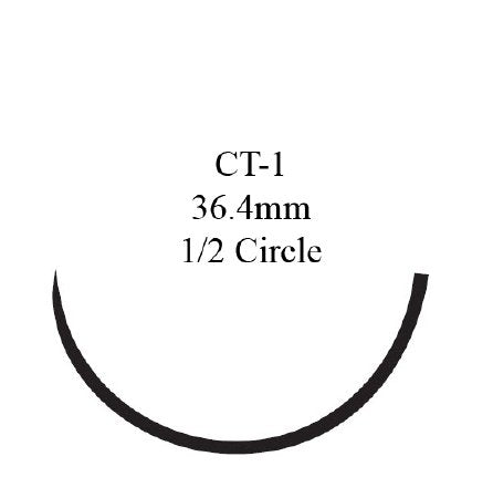 J & J Healthcare Systems  8425H Nonabsorbable Suture with Needle Prolene Polypropylene CT-1 1/2 Circle Taper Point Needle Size 1 Monofilament