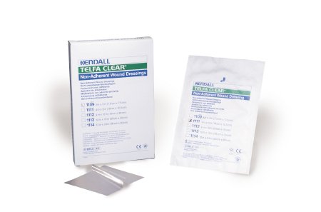 Cardinal  1111 Non-Adherent Dressing Telfa Clear 4 X 5 Inch Sterile Rectangle