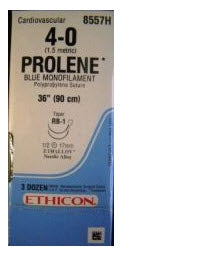 J & J Healthcare Systems  8557H Nonabsorbable Suture with Needle Prolene Polypropylene RB-1 1/2 Circle Taper Point Needle Size 4 - 0 Monofilament