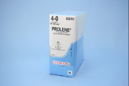 J & J Healthcare Systems  8581H Nonabsorbable Suture with Needle Prolene Polypropylene BB 3/8 Circle Taper Point Needle Size 4 - 0 Monofilament