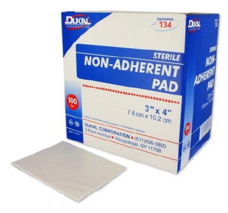 Dukal  134 Non-Adherent Dressing Dukal 3 X 4 Inch Sterile Rectangle