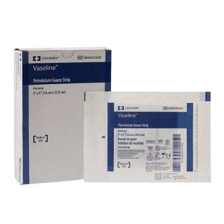 Cardinal  8884423600 Petrolatum Impregnated Dressing Vaseline Rectangle 3 X 9 Inch Sterile