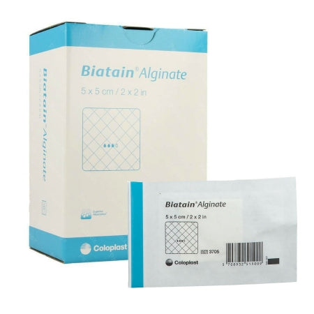 Coloplast  3705 Alginate Dressing Biatain 2 X 2 Inch Square