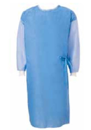 Cardinal 9011 Poly-Reinforced Surgical Gown with Towel SmartSleeve Large Blue Sterile AAMI Level 4 Disposable