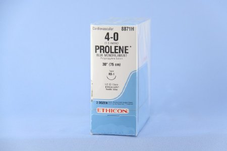 J & J Healthcare Systems  8871H Nonabsorbable Suture with Needle Prolene Polypropylene RB-1 1/2 Circle Taper Point Needle Size 4 - 0 Monofilament