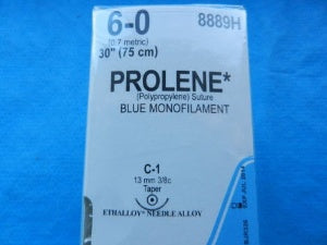 J & J Healthcare Systems  8889H Nonabsorbable Suture with Needle Prolene Polypropylene C-1 3/8 Circle Taper Point Needle Size 6 - 0 Monofilament