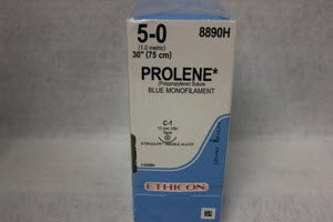 J & J Healthcare Systems  8890H Nonabsorbable Suture with Needle Prolene Polypropylene C-1 3/8 Circle Taper Point Needle Size 5 - 0 Monofilament