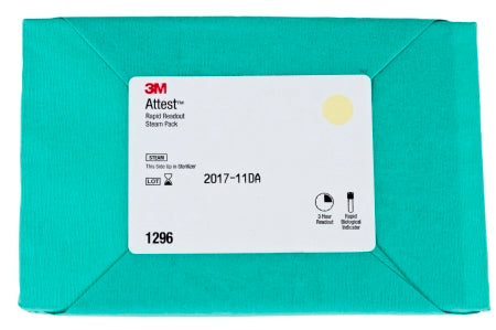 3M  1296F Attest Rapid Readout Sterilization Biological Indicator Pack Steam