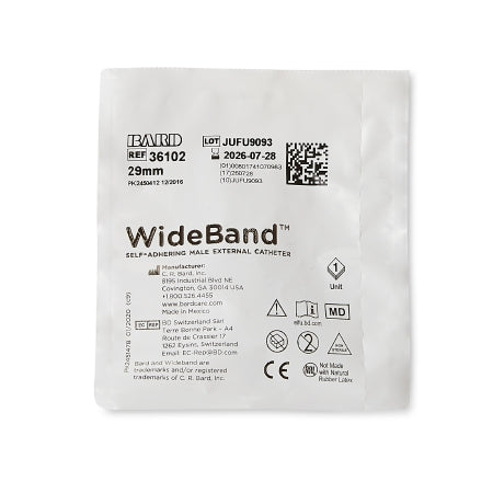 Bard  36102 Male External Catheter Wide Band Self-Adhesive Band Silicone Medium