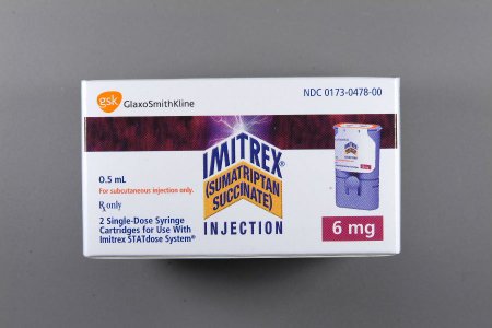 Glaxo Smith Kline  00173047800 Imitrex STATdose Refill Sumatriptan Succinate 6 mg / 0.5 mL Injection Cartridge 0.5 mL 2 Cartridges