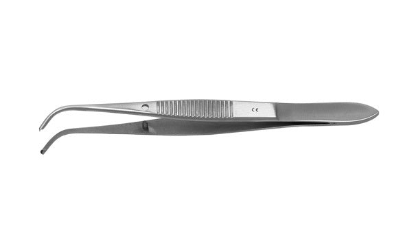 J&J Iris Tissue Forceps Full-Curved 1x2 Teeth 4" Ea