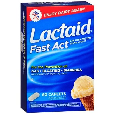 J & J Sales  00045091060 Dietary Supplement Lactaid Fast Act Lactase Enzyme 9000 FCC Units Strength Tablet 60 per Box