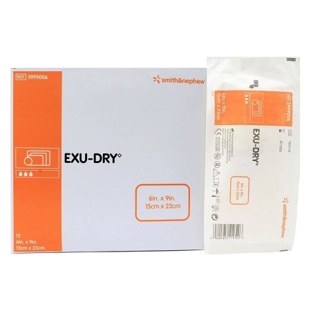 Smith & Nephew  5999006 Super Absorbent Dressing EXU-DRY Anti-Shear 6 X 9 Inch Rectangle