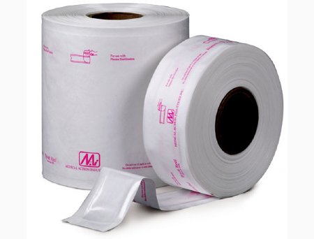 Medical Action Industries  675 Sterilization Roll Tyvek Ethylene Oxide (EO) Gas / Steam 6 Inch X 200 Foot Transparent / White Heat Seal Tyvek Material