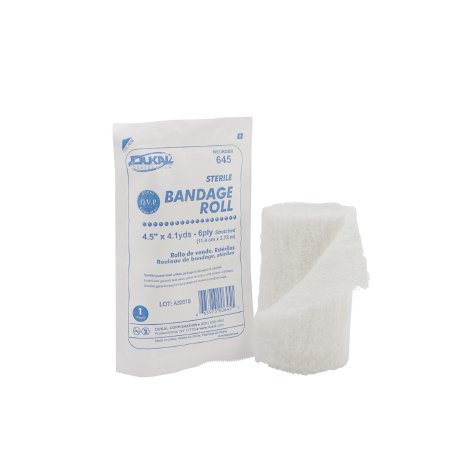 Dukal  645 Fluff Bandage Roll Dukal 4-1/2 Inch X 4-1/10 Yard 1 per Pack Sterile 6-Ply Roll Shape